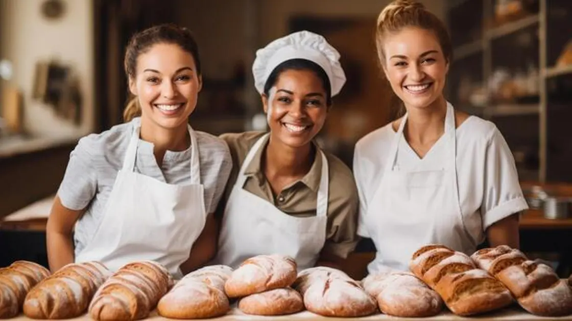 A bakery team with the morning bake ready to go out